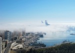 Sea Fog over Málaga Seaport by Ingrid Funk